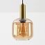 Pendant lamp Appeso in gold with amber glass