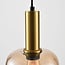 Pendant lamp Appeso in gold with amber glass