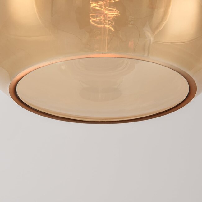 Pendant lamp Loiza 3-light in smoked, amber and cognac glass