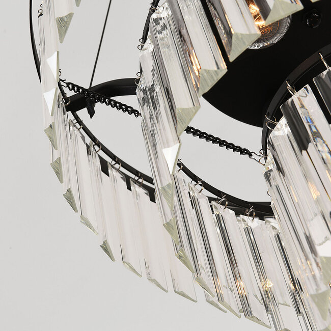 Crystal pendant light with transparent crystals - Kristal