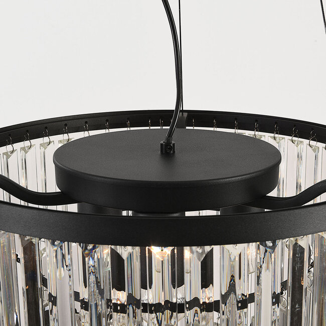 Crystal pendant light with transparent crystals - Kristal
