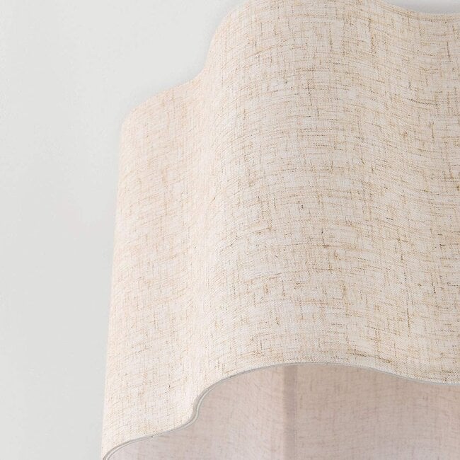 Hiru beige ceiling light with linen shade Ø40 cm
