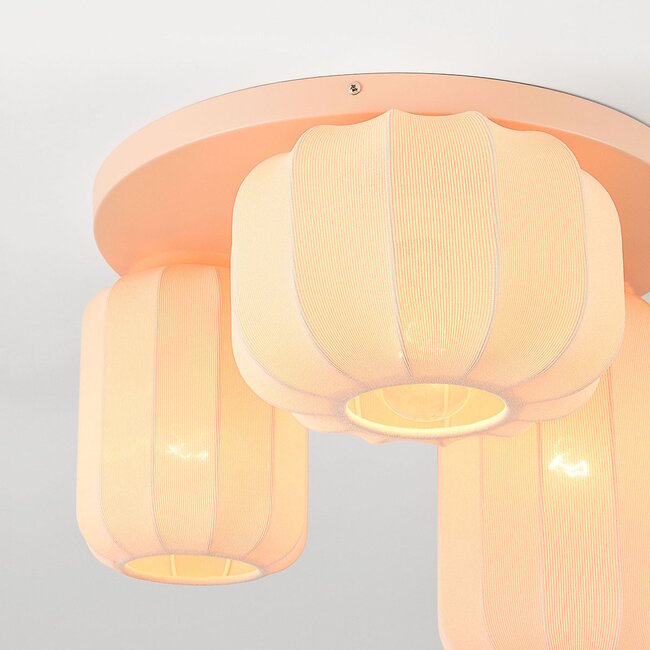 3-light Japandi ceiling light Sandel