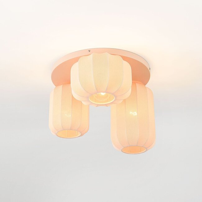 3-light Japandi ceiling light Sandel