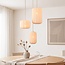 Japandi pendant light Morra 3-light fabric
