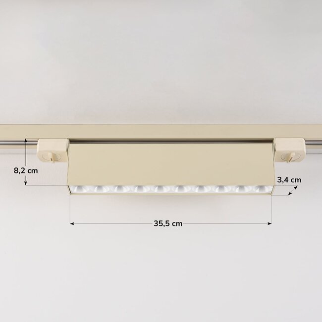 10W 1-phase track spotlight Nexu with integrated LEDs in 3000 Kelvin in beige