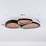 Elpisie ceiling light with integrated LED, 3-step dimmable – black with a wood effect finish