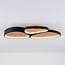 Elpisie ceiling light with integrated LED, 3-step dimmable – black with a wood effect finish