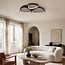 Ceiling light Elpisie with integrated LED, 3-step dimmable - black with stone effect