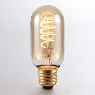 Dimmable E27 LED tubular bulb T45 with amber glass 4W 1800K