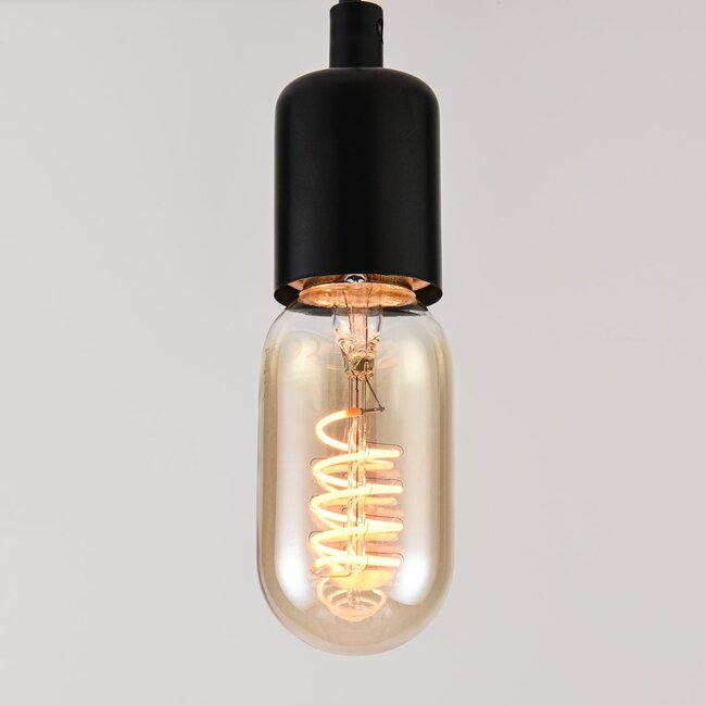 Dimmable E27 LED tubular bulb T45 with amber glass 4W 1800K