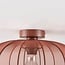 Ceiling lamp Linen with round terracotta pink fabric shade