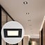 Square LED downlight 6W adjustable colour temperature - 120 x 120mm black