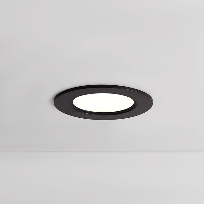 Round LED downlight 6W adjustable colour temperature - diameter 120 mm black