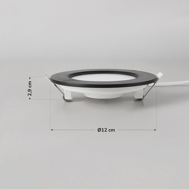 Round LED downlight 6W adjustable colour temperature - diameter 120 mm black