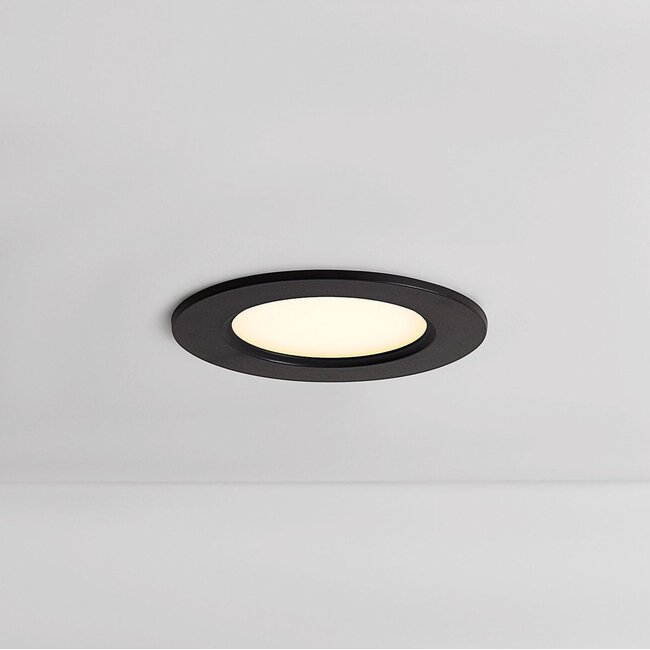 Round LED downlight 6W adjustable colour temperature - diameter 120 mm black