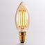 E14 dimmable LED filament candle bulb C35 with amber glass 4.5W 2200K