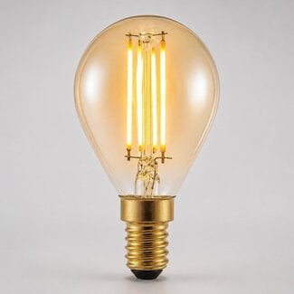 E14 3-step dimmable LED filament bulb G45 with amber glass 4.5W 2700K