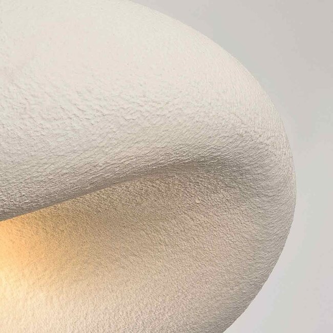 Wabi Sabi ceiling lamp Kawa in white stone effect