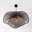 Pendant light Vea with organic linen shade in warm brown