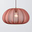 Pendant lamp Ecruva with round terracotta pink fabric shade