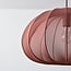 Pendant lamp Ecruva with round terracotta pink fabric shade