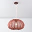 Pendant lamp Ecruva with round terracotta pink fabric shade