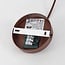 Pendant lamp Ecruva with round terracotta pink fabric shade