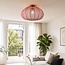 Ceiling light Ecruva with terra pink fabric shade