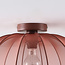 Ceiling lamp Ecruva with terracotta pink fabric shade