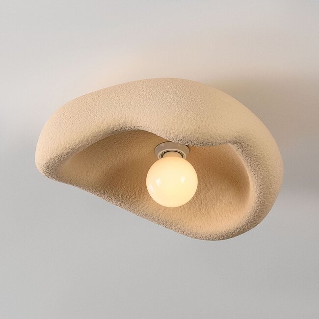 Ceiling light Ishi with stone effect - sand beige