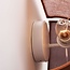 Fabric wall lamp Tova in brown
