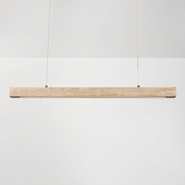 Pendant lamp Romee with integrated LED and travertine (natural stone)
