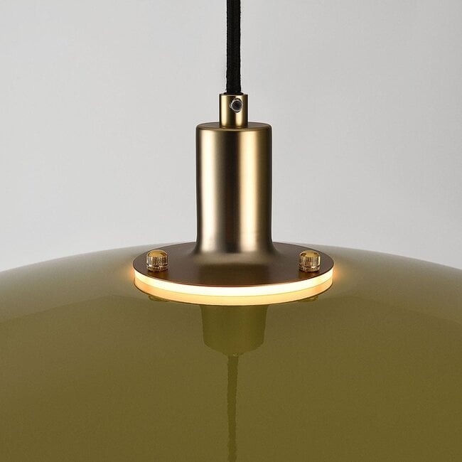 Pendant lamp Alfyn with layered shades in khaki green