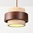 4-light pendant light Travé in travertine (natural stone) and wood