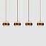 4-light pendant light Travé in travertine (natural stone) and wood