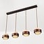 4-light pendant light Travé in travertine (natural stone) and wood