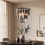 3-light pendant light Kristal - black with smoked glass