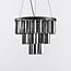 3-light pendant light Kristal - black with smoked glass
