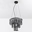 3-light pendant light Kristal - black with smoked glass