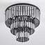 Royce 3-light ceiling light - black with smoked glass