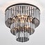 Royce 3-light ceiling light - black with smoked glass