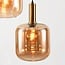 3-light pendant lamp Pendu in gold with amber glass
