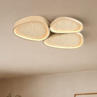 Ceiling light Elpisie with 3-step dimmable LED and stone effect - beige