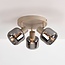 3-light swivelling ceiling light sand beige with smoked glass and mirror effect - Klarina