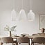 Iki 3-light pendant light - white stone effect