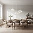 Shibui 3-light pendant light - white stone effect