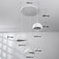 Ishi compact 3-light pendant light - white stone effect