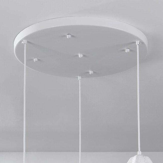3-light pendant lamp in White, Wabi-Sabi style - Mizu