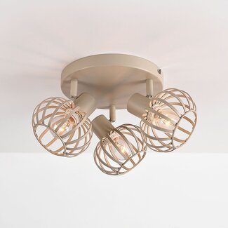 Ceiling light Kelly with 3 rotatable metal shades - sand beige